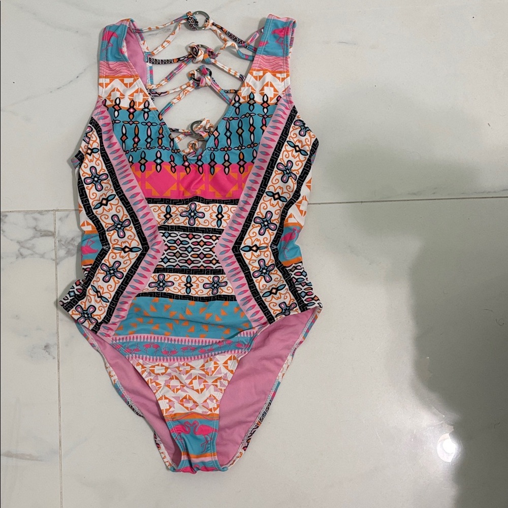 YMI Pink and Patterned Swimsuit